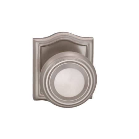 Omnia Privacy 565 Knob Arched Rose, 2-3/8" Backset and T Strike Satin Nickel 565AR/238T.PR15
