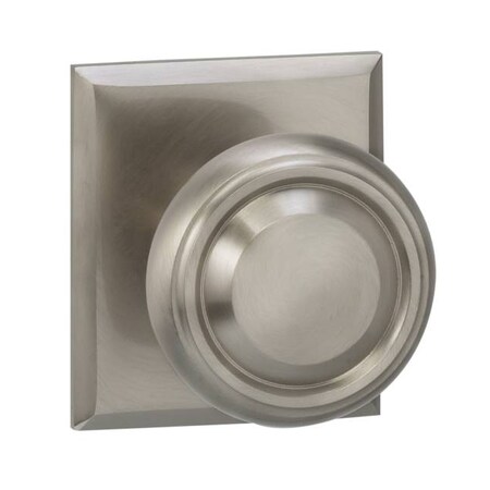 Omnia Pass 565 Knob Rectangular Rose, 234BS and Full Lip Strike Satin Nickel 565RT/234F.PA15