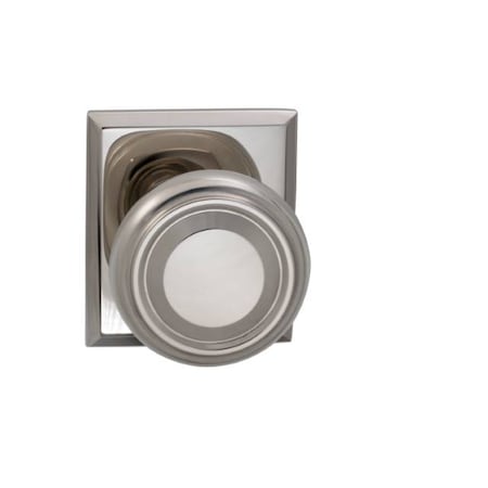 Omnia Priv 565 Knob Rectangular Rose, 238BS Full Lip Strike Bright Nickel 565RT/238F.PR14