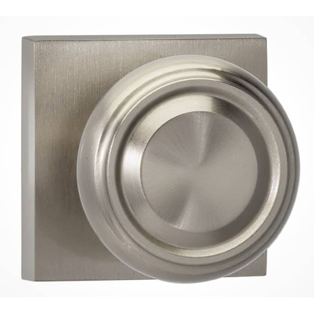 Omnia Pass 565 Knob Square Rose, 238BS and Full Lip Strike Satin Nickel 565SQ/238F.PA15