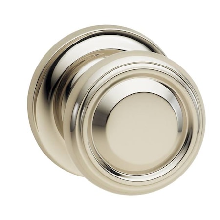 Omnia Pass 565 Knob Traditional Rose, 238BS Full Lip Strike Bright Nickel 565TD/238F.PA14