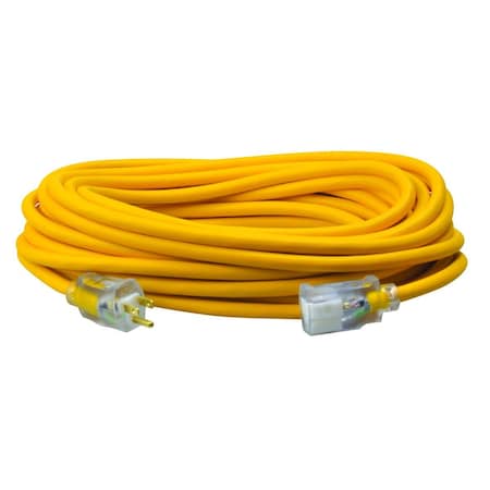 Southwire SJEOOW Extension Cord, 12 AWG, Outdoor, 12/3, 1 Outlets, 5-15R, Yellow, 5-15P, 50 ft 1688SW0002