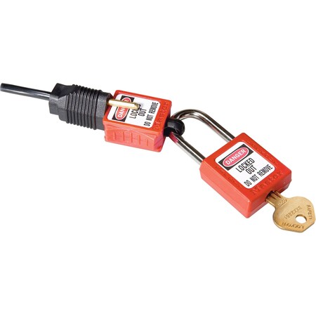 Master Lock Plug Lockout, Red, 5/16 In.D S2005 | Zoro