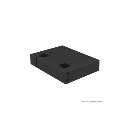 80/20 Dbl Shaft Blank Mounting Plate, 1" Dia 5700-BLACK