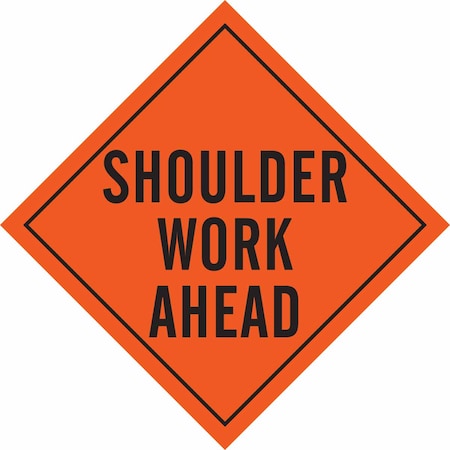 Brady Roll-Up Road Construction Sign, 48" H, 48 in W, Mesh, Diamond, English, 57029 57029
