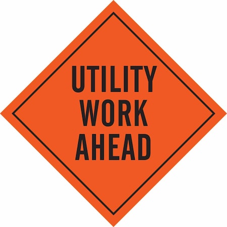 Brady Roll-Up Road Construction Sign, 48 in H, 48 in W, Mesh, Diamond, English, 57033 57033