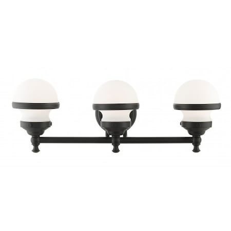Livex Lighting Black Vanity Sconce, 3 Light 5713-04
