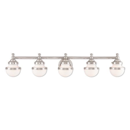 Livex Lighting Oldwick 5 Light Polished Chrome Bath Van 5715-05