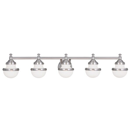 Livex Lighting Oldwick 5 Light Brushed Nickel Bath Vanity 5715-91