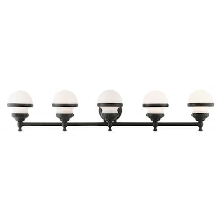 Livex Lighting Black Vanity Sconce, 5 Light 5715-04