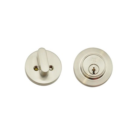 Weslock Round SGL CYL DBolt ADJ Latch Round Corner Full Lip stk Satin Nickel 00571-N-NFR22