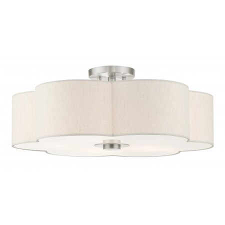 Livex Lighting Brushed Nickel Semi Flush, 5 Light 58068-91