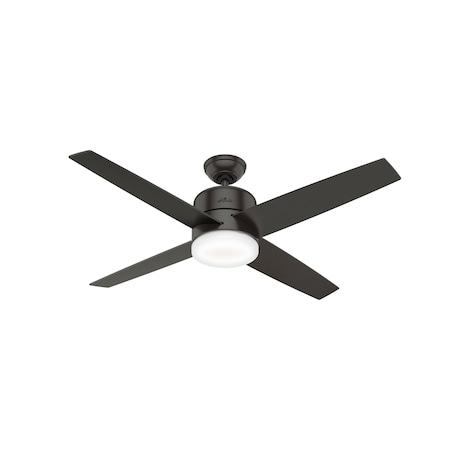 Hunter Decorative Ceiling Fan, 54 in Blade Dia, 6 Blades, 6 Speeds, 120, Noble BronzeÂ  59366