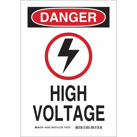 Brady Safety Sign, 14 in Height, 10 in Width, Polyester, Rectangle, English 19527