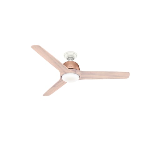 Hunter Decorative Ceiling Fan, 54 in Blade Dia, 3 Blades, 6 Speeds, 120, Satin Copper 59425