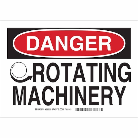 Brady Danger, Rotating Machinery, 14" W x 10" H, Rectangle, Plastic 26923