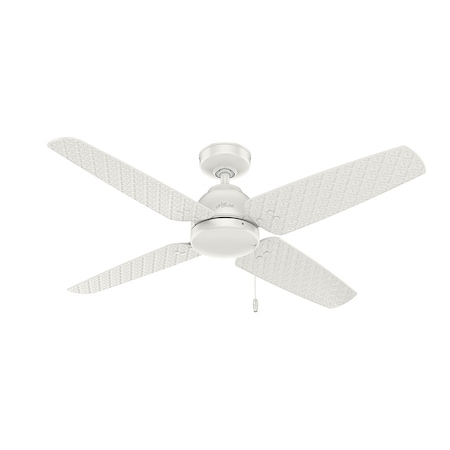 Hunter Outdoor Ceiling Fan, 4 Blades, 3 Speeds, 120, Matte Silver 59616