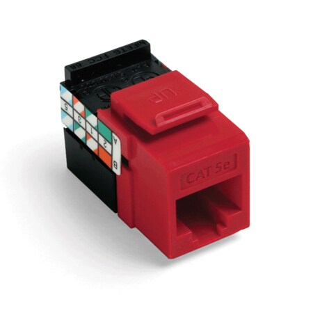Leviton 1-Port Mod Jack 110 8W8P Utp, T568A/B Cat5E Quickport 5G108-RC5