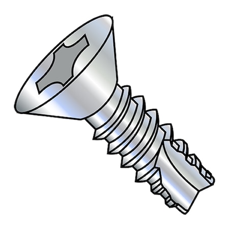 Zoro Select Concrete Screw, Flat, Steel Zinc Plated, 5000 PK 08205PF