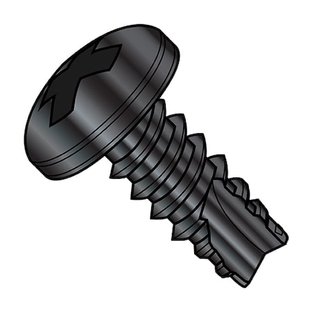 Zoro Select Thread Cutting Screw, #6-20 x 1/4 in, Black Oxide and Oil Steel Pan Head Phillips Drive, 10000 PK 06045PPB