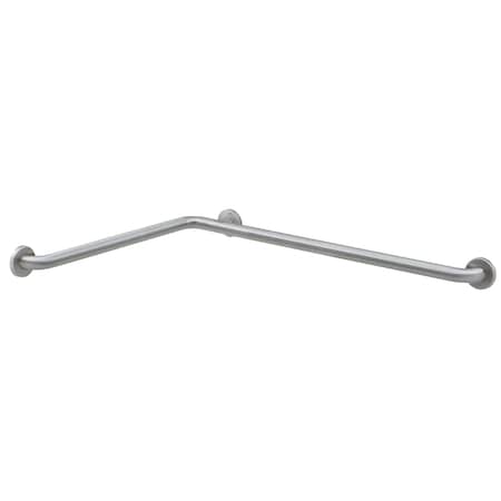 Bobrick Horizontal Two-Wall Shower/Tub Compartment Grab Bar, 39-7/8" x 27-7/8" L, Stainless Steel, Satin 68616