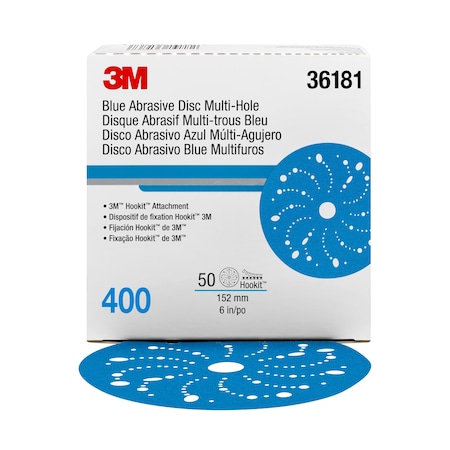 3M Hookit Blu Dsc 321U MultiH, 36181, 6, PK200 36181