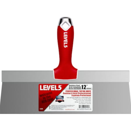 LEVEL 5 TOOLS Taping Knife, SS, Soft Grip, 12 5-137