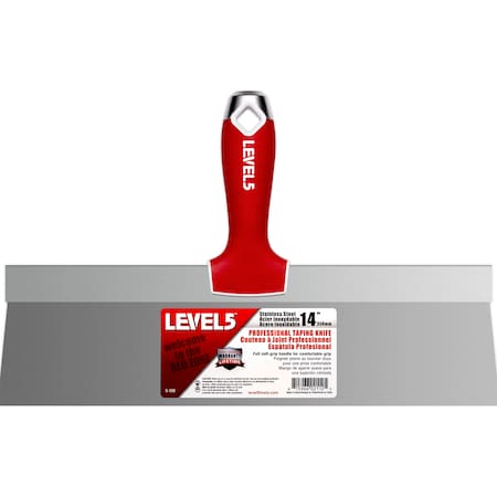 Level 5 Tools Taping Knife, SS, Soft Grip, 14" 5-138