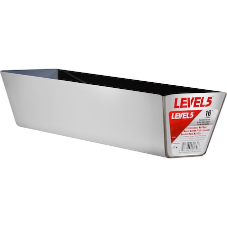 Level 5 Tools Mud Pan, Stainless Steel, 16" 5-336