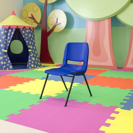 Flash Furniture Navy Stack Chair-Black Frame, PK5 5-RUT-14-NVY-BLACK-GG