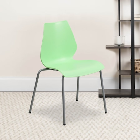 Flash Furniture Green Plastic Stack Chair, PK5 5-RUT-288-GREEN-GG