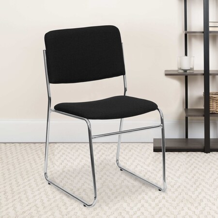 Flash Furniture Black Fabric Stack Chair, PK5 5-XU-8700-CHR-B-30-GG