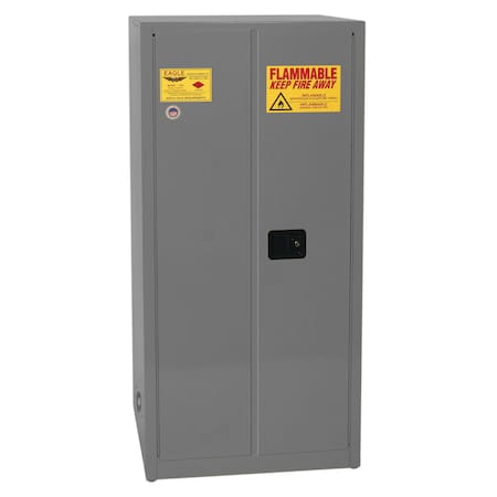 Eagle Mfg Flammable Safety Storage Cabinet, 60 gal, 2 Shelves, Steel, 34 in W x 65 in H x 34 in D, Gray 6010XGRAY
