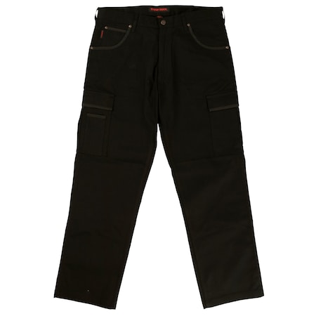 Tough Duck Flex Twill Cargo Pant, 36, BLACK, 98% Cotton/2% Spandex 601006