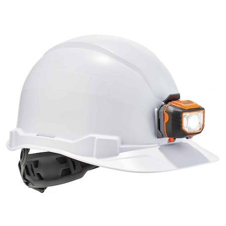 Ergodyne Hard Hat, 4-Point Point Ratchet, White 8970-LED