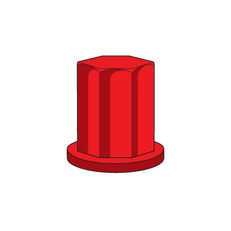 Quickcable Stud Nut, 3/8", 16 Red, PK10 6016-010R