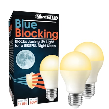 Miracle Led Blue Blocking Amber Glow LED Night Time Sleep Bulb Replace 60W, PK2 602062