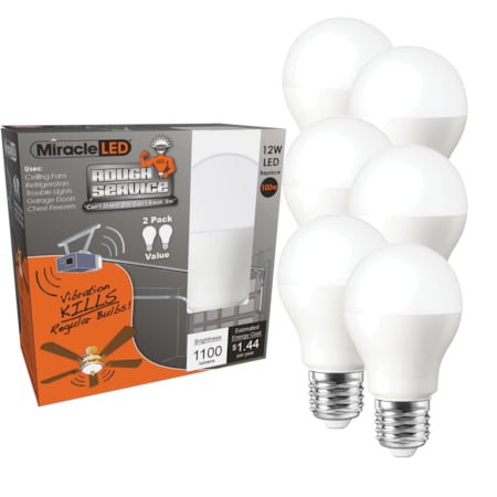 Miracle Led Rough Service MAX LED Bulb Vibration Resistant Replace 100W, PK6 602111