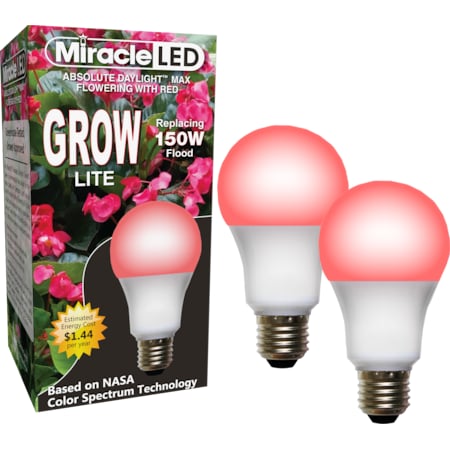 Miracle Led Red Spectrum Hydroponic LED Ultra Grow Light Replacing 150W, PK2 602121