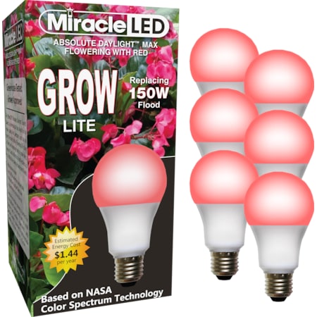 Miracle Led Red Spectrum Hydroponic LED Ultra Grow Light Replacing 150W, PK6 602123