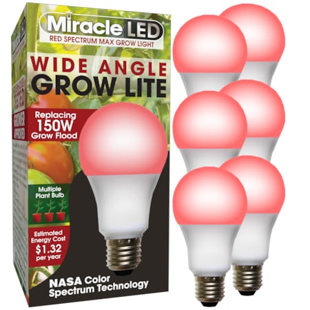 Miracle Led Red Spectrum Wide Angle Multi Plant LED Grow Light Replace 150W, PK6 602147