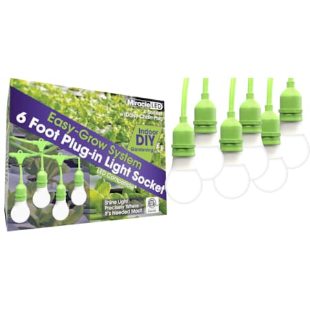 Miracle Led Four Socket LED Ready Corded Lighting System for Grow Lights, PK6 602203