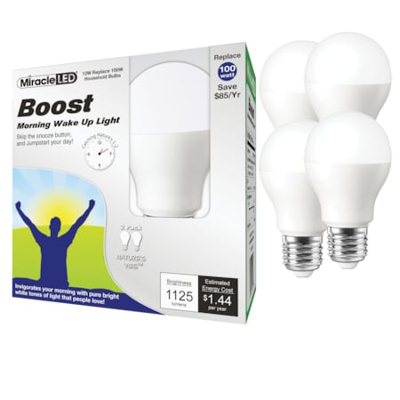 Miracle Led Nature's Vibe Boost Morning Wake Up Light Daylight LED Bulb, PK4 602205