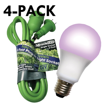 Miracle Led Single Socket Grow System & LED Red & Blue Spectrum Grow Light 8 Pcs Kit, PK4 602256