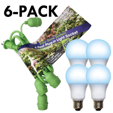 Miracle Led Grow LED Light Cord System 4 Socket & LED Blue Grow Light Kit 30 Pcs Kit, PK6 602265