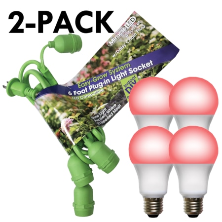 Miracle Led Grow LED Light Cord System 4 Socket & LED Red Grow Light 10 Pcs Kit Kit, PK2 602267