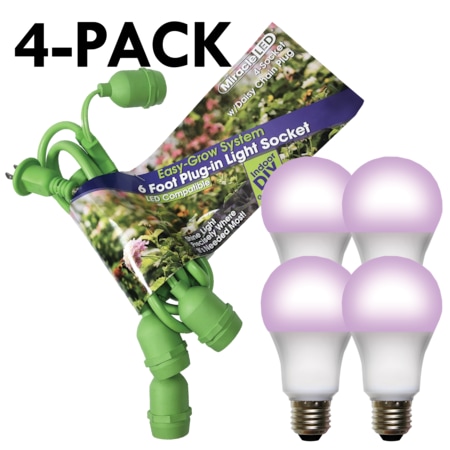 Miracle Led Grow System 4 Socket & LED Red & Blue Spectrum Grow Light Kit 20 Pcs Kit, PK4 602272
