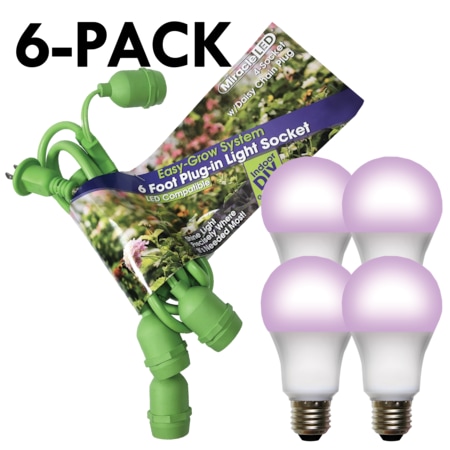 Miracle Led Grow System 4 Socket & LED Red & Blue Spectrum Grow Light Kit 30 Pcs Kit, PK6 602273