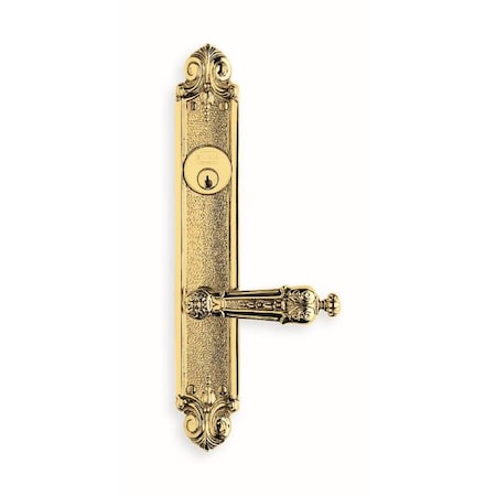 Omnia Lever 60000 Plates Entry LH 2" Backset Mortise Lock Bright Brass 231 60231B20L1