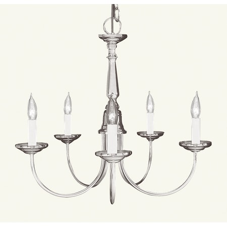 Livex Lighting Home Basics 5 Light Brushed Nickel Chand 6030-91